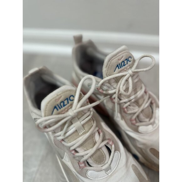 Nike Air Max 270 React Shoes Womens Size 10 Running White Pink Blue AT6174-100 - Picture 4 of 9